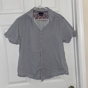 Large Demin and Flower Dress Shirt